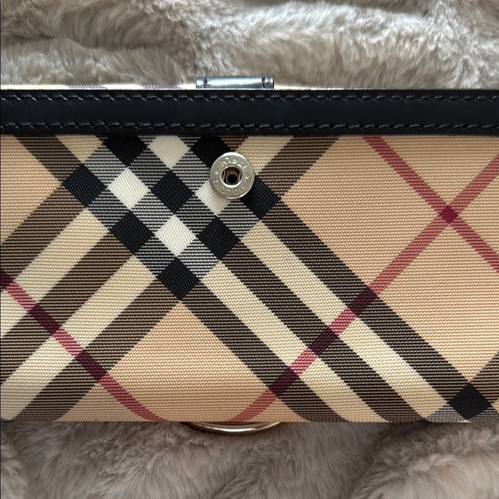 Burberry plaid check canvas & leather continental wallet - Picture 14 of 14